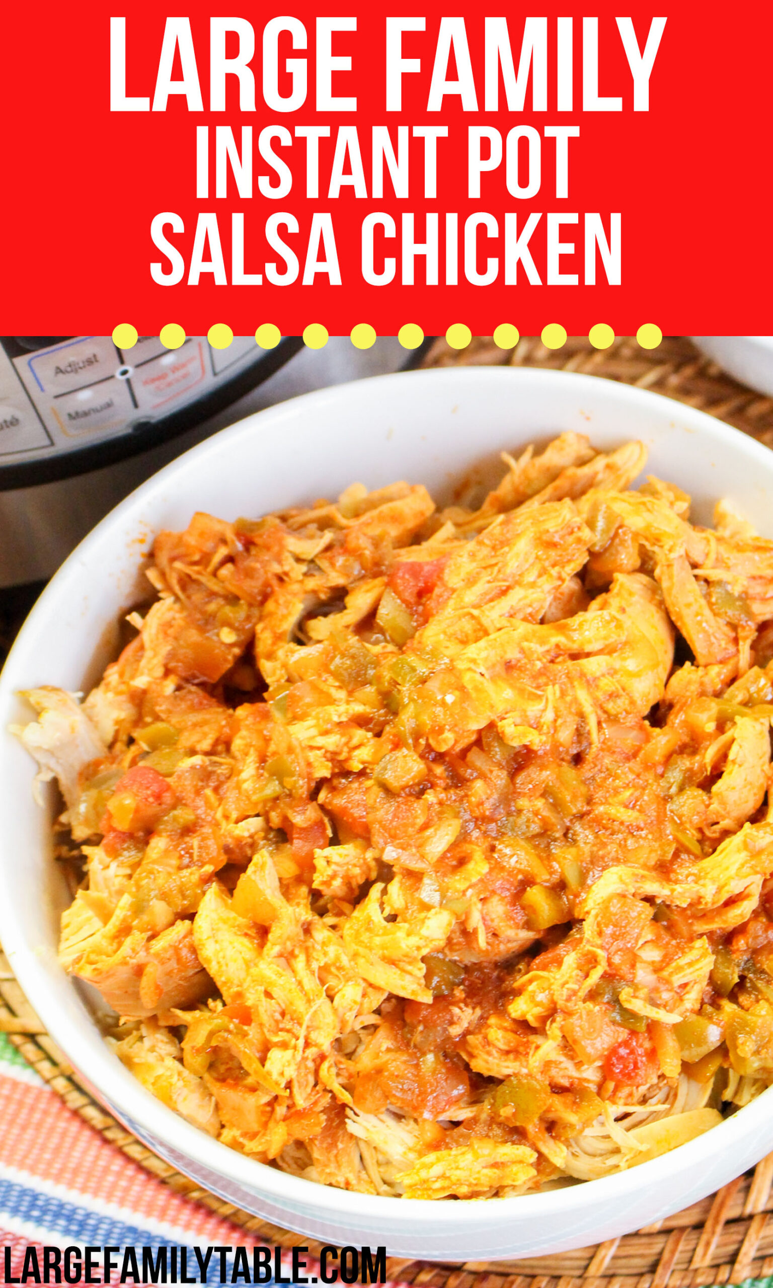 Large Family Instant Pot Salsa Chicken | Dairy Free Chicken for Any Spicy Meal