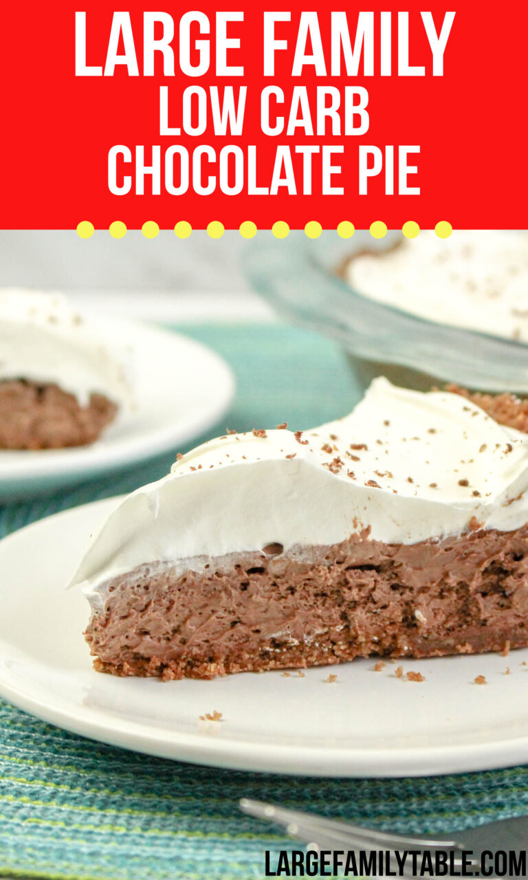 Large Family Low Carb Chocolate Pie