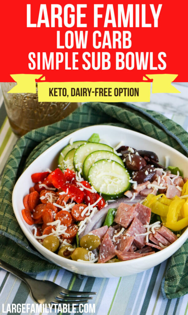 Large Family Low Carb Simple Sub Bowls | Keto, THM-S, Dairy-Free Option