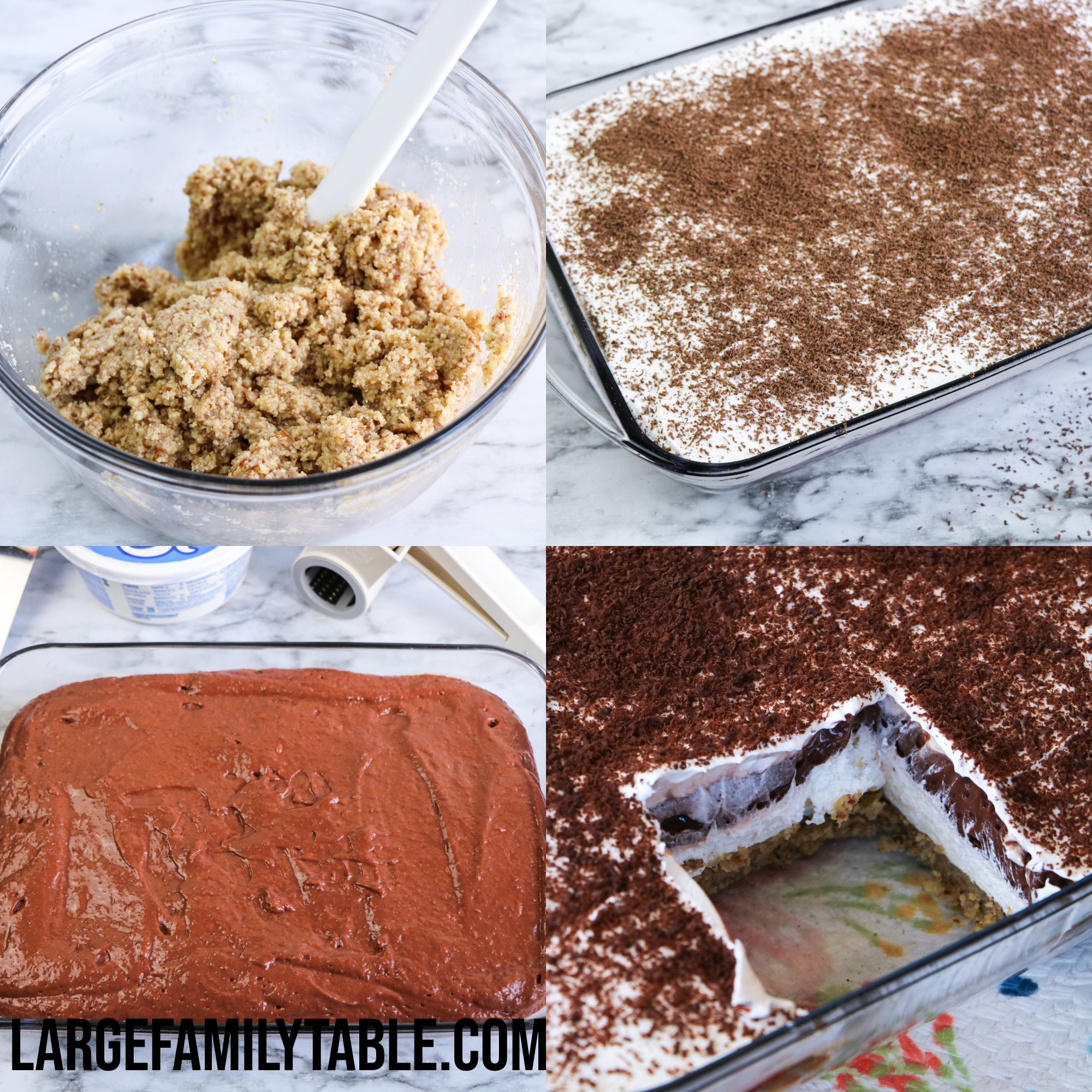 Large Family Low Carb Chocolate Layered Dessert - Large Family Table