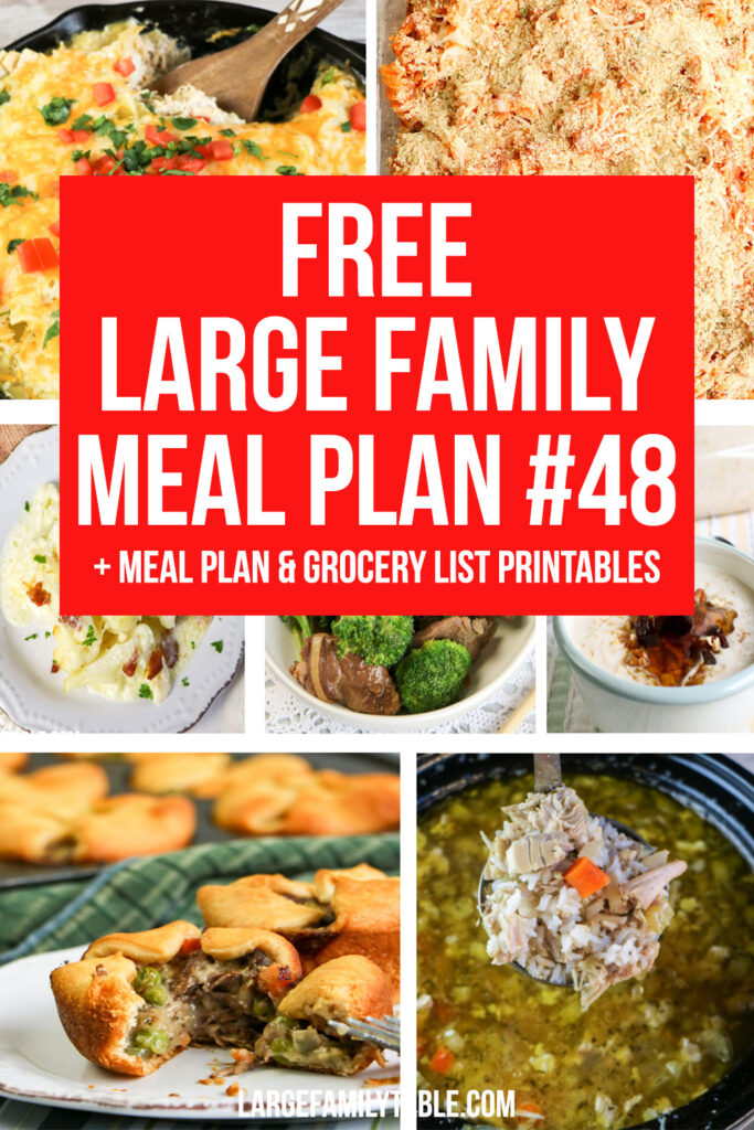 Easy Weekly Meal Plan 48 for a large family