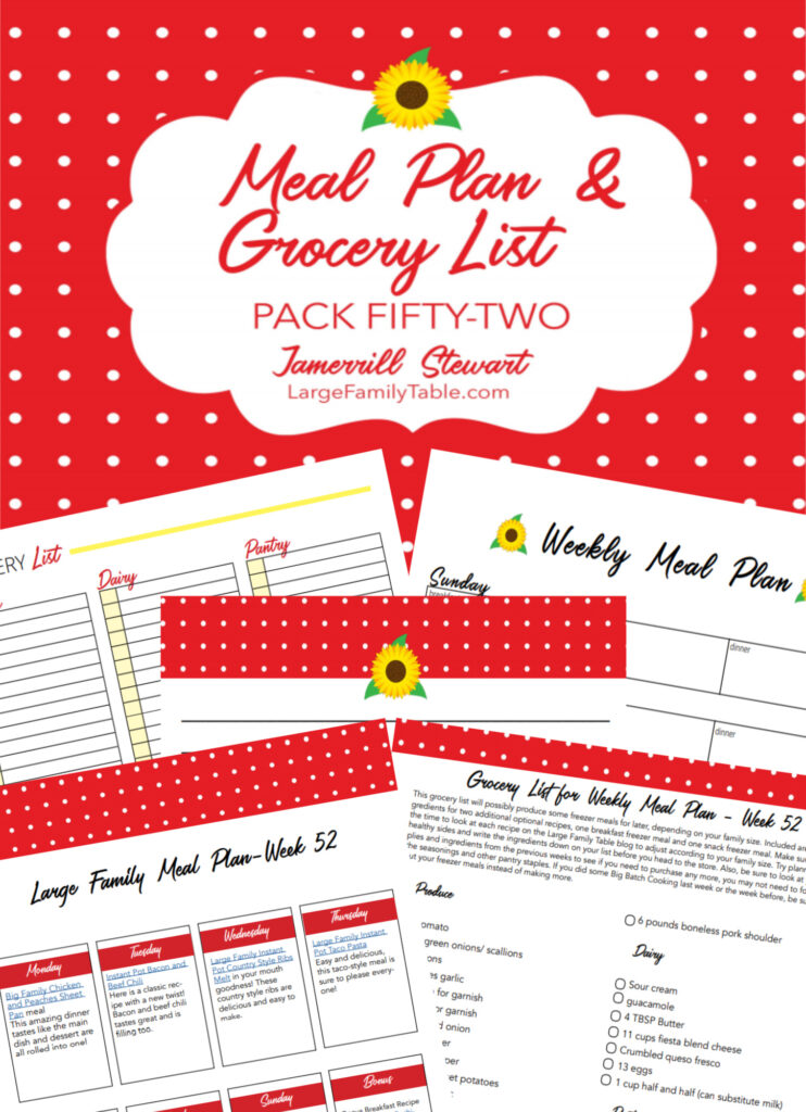 Large Family Meal Plan 52