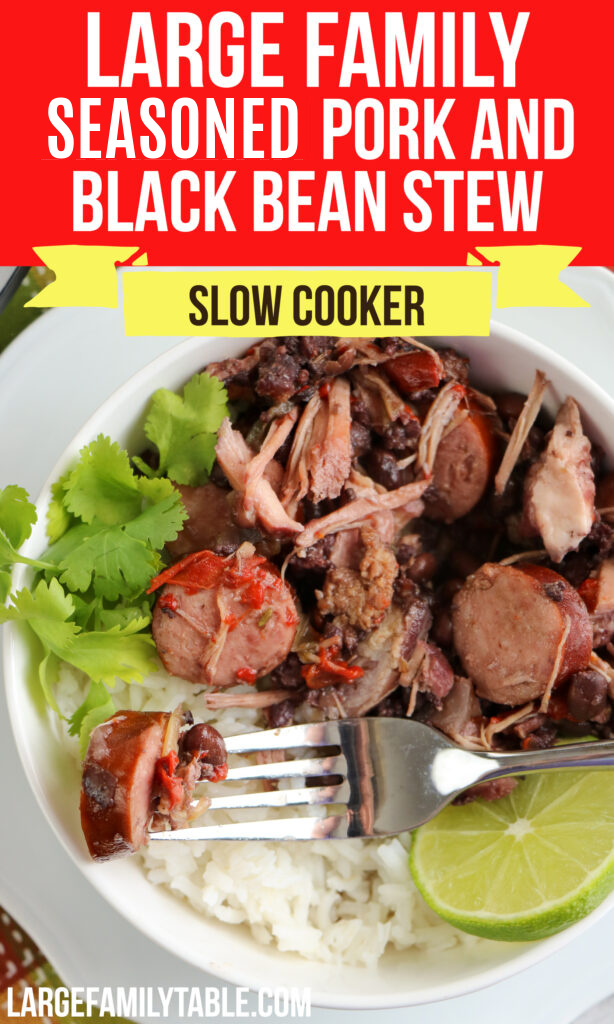 Large Family Slow Cooker Seasoned Pork and Black Bean Stew | Freezer ...