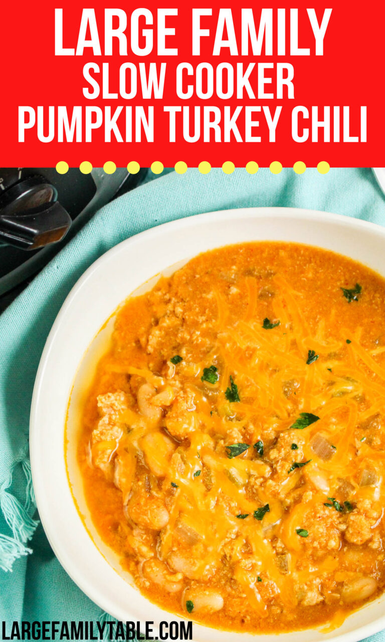 Big Family Pumpkin Turkey Chili Slow Cooker Dinner Recipe