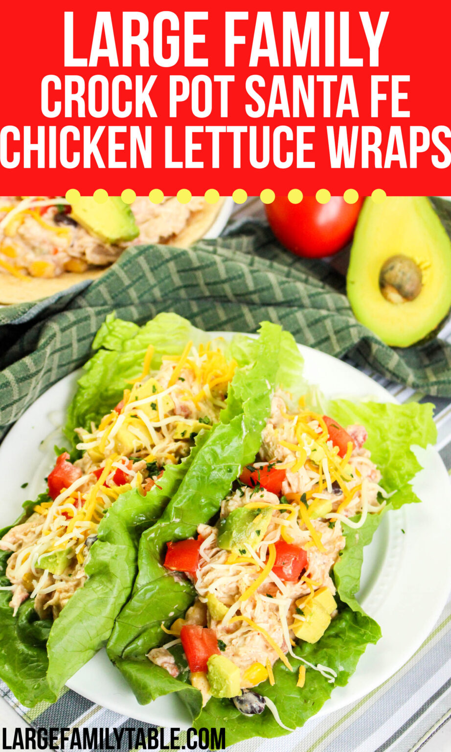 Big Family Crock Pot Santa Fe Chicken Lettuce Wraps Recipe - Large ...