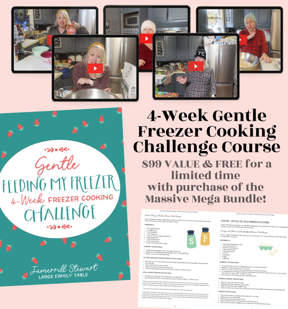 MASSIVE MEGA GIVEAWAY!! WIN the MASSIVE MEGA BUNDLE + Freezer Cooking  Course!! - Large Family Table