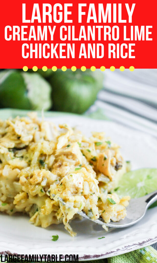 Large Family Low Carb Creamy Cilantro Lime Chicken and Rice Gluten