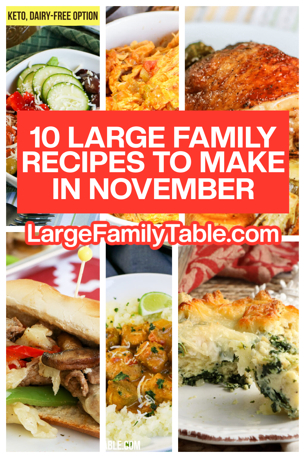 10 Large Family Recipes to Make in November