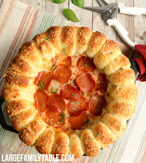 Large Family Cheesy Skillet Pizza Dip