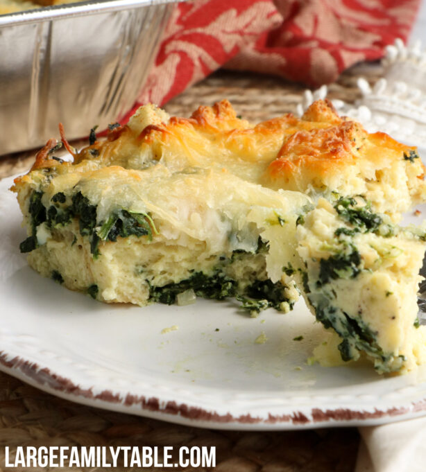 Large Family Spinach and Cheese Strata